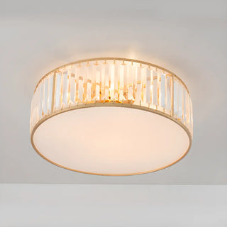 ZOWALA - Square Black Gold Crystal Flush Mount Ceiling Lamp Image - 14