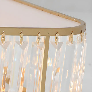 ZOWALA - Square Black Gold Crystal Flush Mount Ceiling Lamp Image - 15