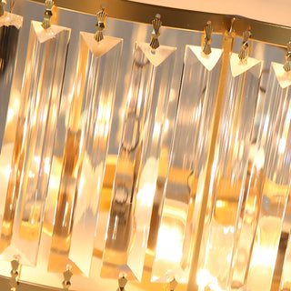 ZOWALA - Square Black Gold Crystal Flush Mount Ceiling Lamp Image - 17
