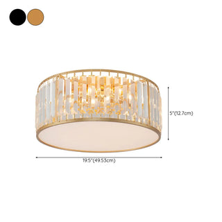 ZOWALA - Square Black Gold Crystal Flush Mount Ceiling Lamp #size