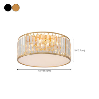ZOWALA - Square Black Gold Crystal Flush Mount Ceiling Lamp Image - 19