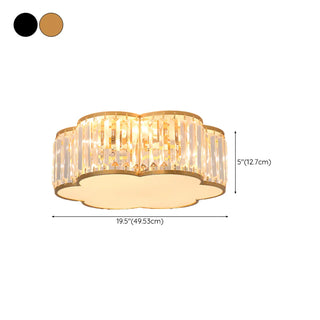 ZOWALA - Square Black Gold Crystal Flush Mount Ceiling Lamp Image - 22