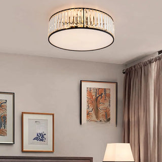 ZOWALA - Square Black Gold Crystal Flush Mount Ceiling Lamp Image - 5