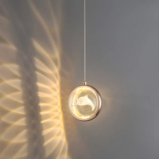 ZOWALA - Modern Bedroom Dolphin LED Infinity Mirro Pendant Light Image - 10