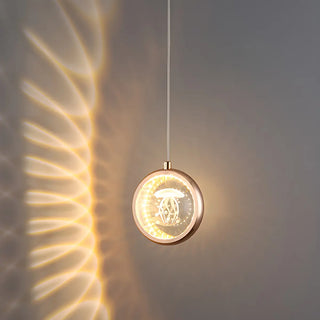 ZOWALA - Modern Bedroom Dolphin LED Infinity Mirro Pendant Light Image - 14