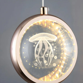 ZOWALA - Modern Bedroom Dolphin LED Infinity Mirro Pendant Light Image - 17