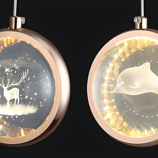 ZOWALA - Modern Bedroom Dolphin LED Infinity Mirro Pendant Light Image - 18