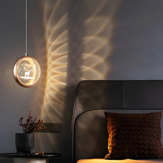 ZOWALA - Modern Bedroom Dolphin LED Infinity Mirro Pendant Light Image - 8
