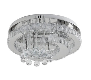 Luxury Multi-Layer Round Crystal Semi-Flush Mount Light Image - 9