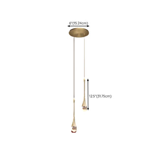 ZOWALA - Contemporary Teardrop Crystal Bedroom Gold Pendant Light Image - 18