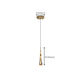 ZOWALA - Contemporary Teardrop Crystal Bedroom Gold Pendant Light Image - 19