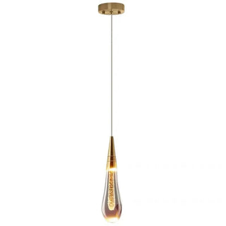 ZOWALA - Contemporary Teardrop Crystal Bedroom Gold Pendant Light Image - 5