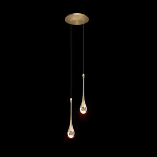 ZOWALA - Contemporary Teardrop Crystal Bedroom Gold Pendant Light Image - 7