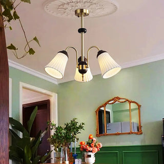 ZOWALA - Flower Cup Ceramics Curve Arm Down Living Room Chandelier Image - 1