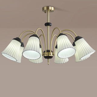 ZOWALA - Flower Cup Ceramics Curve Arm Down Living Room Chandelier Image - 10