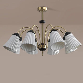 ZOWALA - Flower Cup Ceramics Curve Arm Down Living Room Chandelier Image - 11