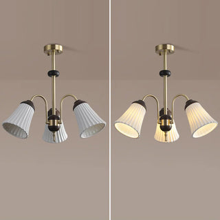 ZOWALA - Flower Cup Ceramics Curve Arm Down Living Room Chandelier Image - 12