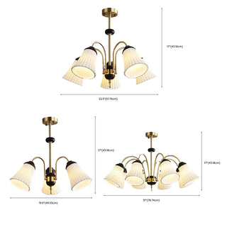 ZOWALA - Flower Cup Ceramics Curve Arm Down Living Room Chandelier #size