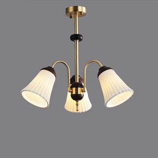 ZOWALA - Flower Cup Ceramics Curve Arm Down Living Room Chandelier Image - 6