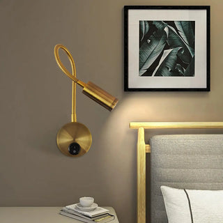 Bedside Reading Cylinder Brass Adjustable Wall Light Zawala Image - 1