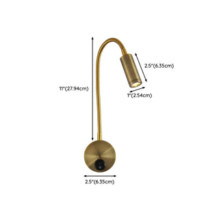 Bedside Reading Cylinder Brass Adjustable Wall Light Zawala #size