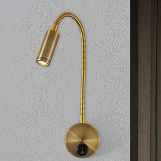 Bedside Reading Cylinder Brass Adjustable Wall Light Zawala Image - 3