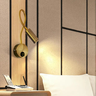 Bedside Reading Cylinder Brass Adjustable Wall Light Zawala Image - 5
