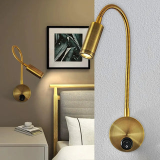 Bedside Reading Cylinder Brass Adjustable Wall Light Zawala Image - 6