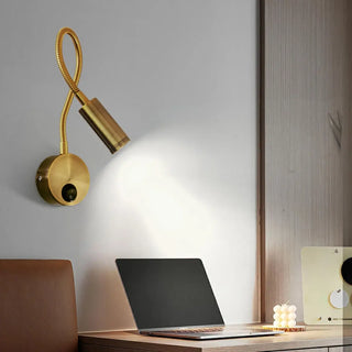 Bedside Reading Cylinder Brass Adjustable Wall Light Zawala Image - 9