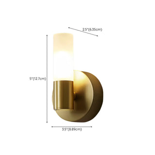 Modern Simple Brass Cylinder LED Metal Vanity Light Zawala #size