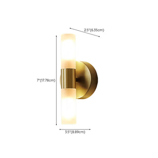 Modern Simple Brass Cylinder LED Metal Vanity Light Zawala Image - 13