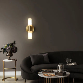 Modern Simple Brass Cylinder LED Metal Vanity Light Zawala Image - 2