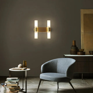 Modern Simple Brass Cylinder LED Metal Vanity Light Zawala Image - 3