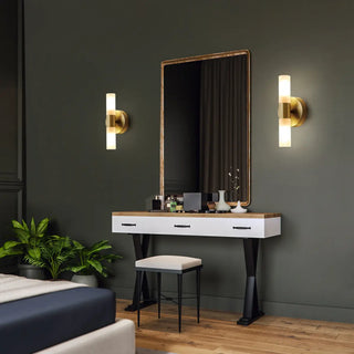 Modern Simple Brass Cylinder LED Metal Vanity Light Zawala Image - 4