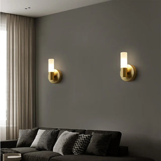 Modern Simple Brass Cylinder LED Metal Vanity Light Zawala Image - 5