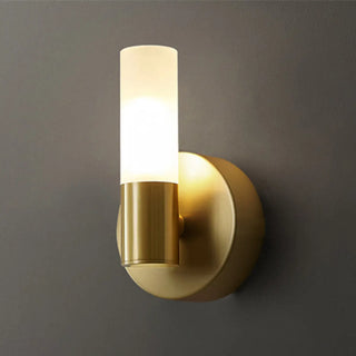 Modern Simple Brass Cylinder LED Metal Vanity Light Zawala Image - 6