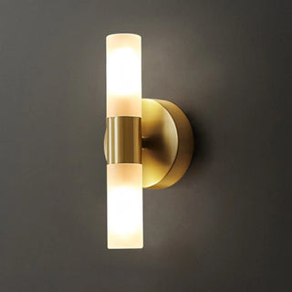 Modern Simple Brass Cylinder LED Metal Vanity Light Zawala Image - 7