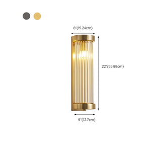 Modern Cylinder Glass Gold LED External Wall Lights Zawala Image - 13