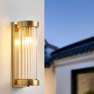 Modern Cylinder Glass Gold LED External Wall Lights Zawala Image - 2
