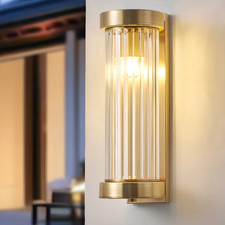 Modern Cylinder Glass Gold LED External Wall Lights Zawala Image - 3