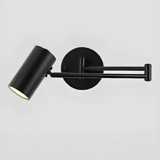 Adjustable Gold Cylinder LED Swing Arm Wall Sconce Zawala Image - 10