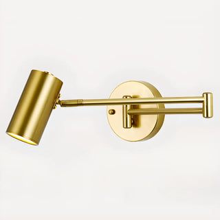 Adjustable Gold Cylinder LED Swing Arm Wall Sconce Zawala Image - 11