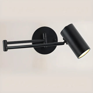 Adjustable Gold Cylinder LED Swing Arm Wall Sconce Zawala Image - 6