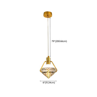 ZOWALA - Modern Geometric Diamond Crystal Dining Pendant Light #size
