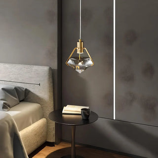 ZOWALA - Modern Geometric Diamond Crystal Dining Pendant Light Image - 2