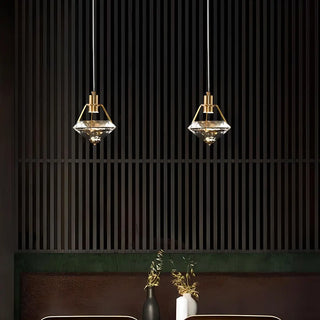 ZOWALA - Modern Geometric Diamond Crystal Dining Pendant Light Image - 3