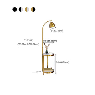 Round Side Table and Dome Gold Adjustable Floor Lamp Zawala #size