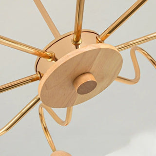 ZOWALA - Modern Gold Dome Round Milk Glass Chandelier Image - 7