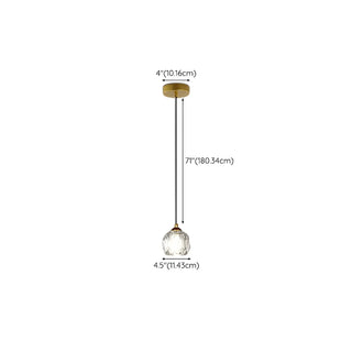 ZOWALA - Modern Dual Clear Crystal Ball Bedroom Pendant Light #size