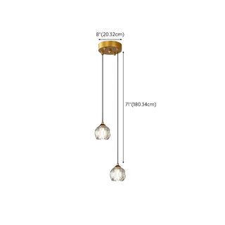 ZOWALA - Modern Dual Clear Crystal Ball Bedroom Pendant Light Image - 15